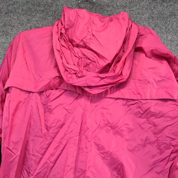 Eddie Bauer Men's Full Zip Hooded Windbreaker Jacket Pink Large Vented - Picture 10 of 15